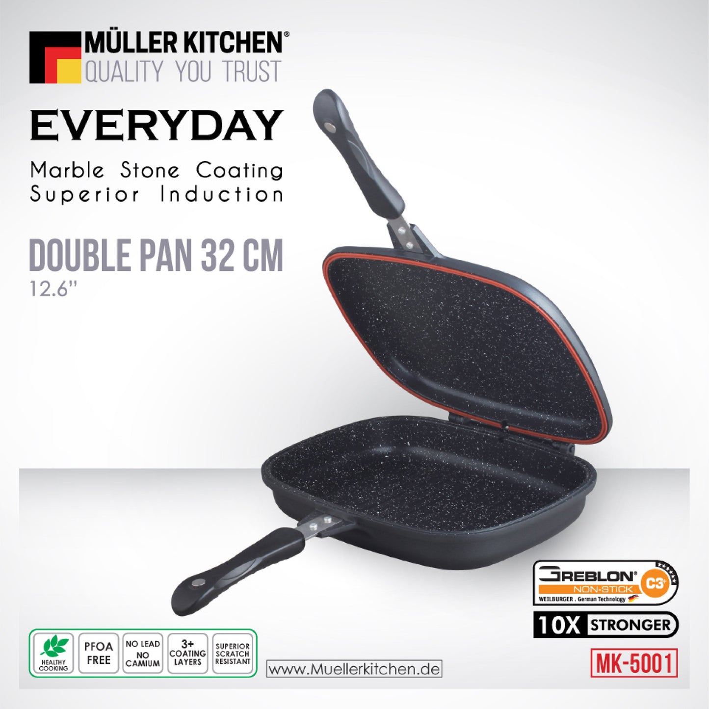 Die-Cast Aluminum Double Grill Pan – 32cm - Lebanon Trends