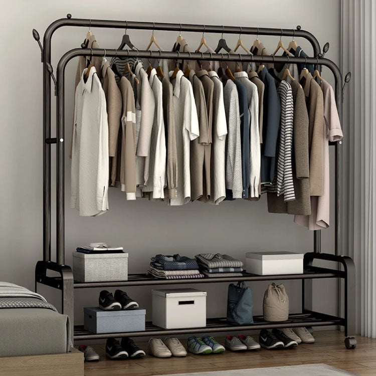 Simple wardrobe double-rod clothes rack floor - Lebanon Trends