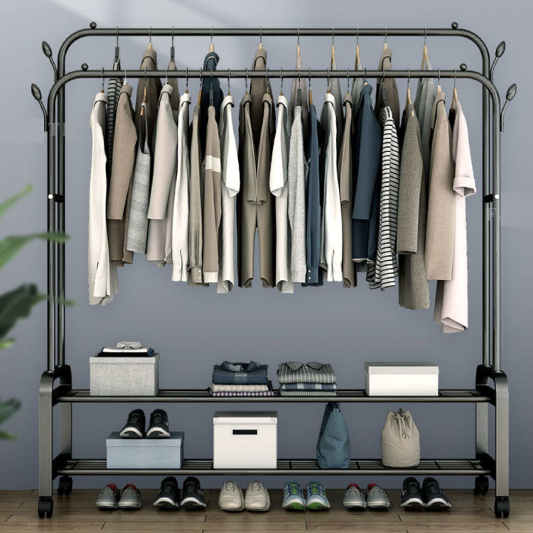 Simple wardrobe double-rod clothes rack floor - Lebanon Trends