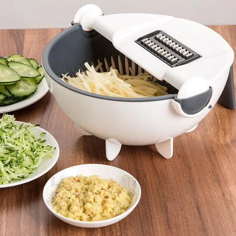 Multifunctional Rotate Vegetable Cutter With Drain Basket - Lebanon Trends