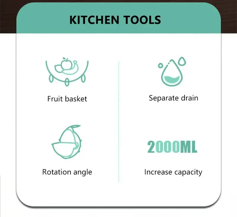 Multifunctional Rotate Vegetable Cutter With Drain Basket - Lebanon Trends