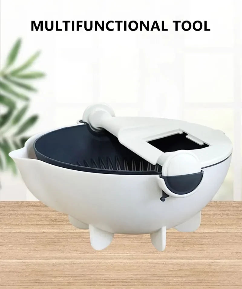 Multifunctional Rotate Vegetable Cutter With Drain Basket - Lebanon Trends