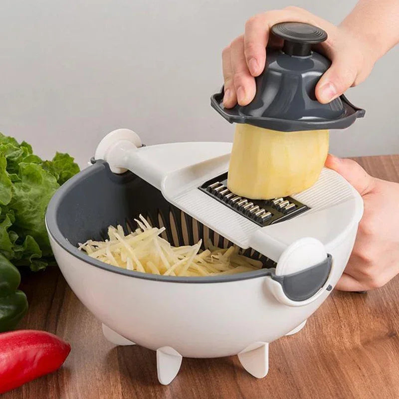 Multifunctional Rotate Vegetable Cutter With Drain Basket - Lebanon Trends