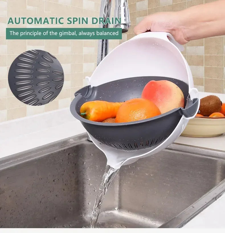 Multifunctional Rotate Vegetable Cutter With Drain Basket - Lebanon Trends